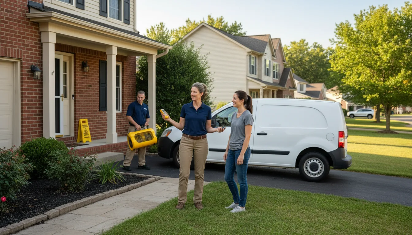 Residential water damage restoration in Batchtown, IL